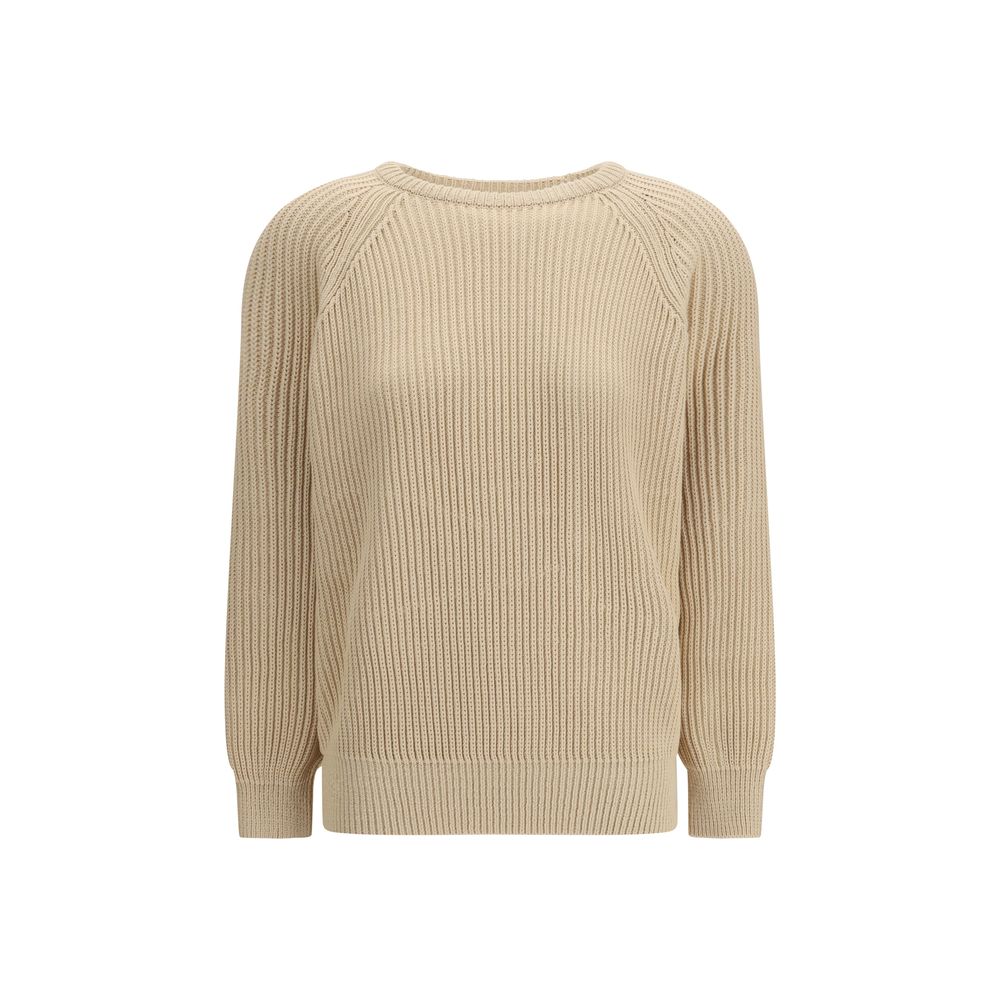 Beige Cotton Sweatshirt - ventzia