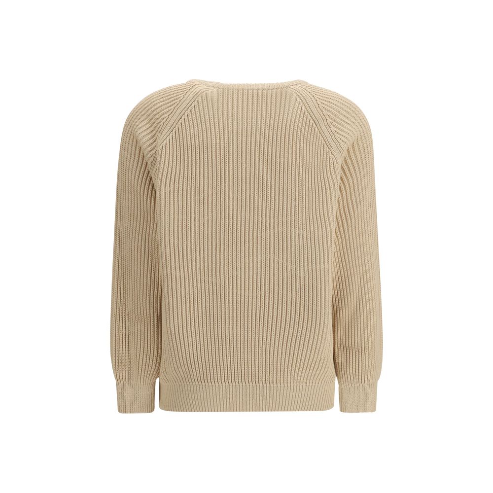 Beige Cotton Sweatshirt - ventzia