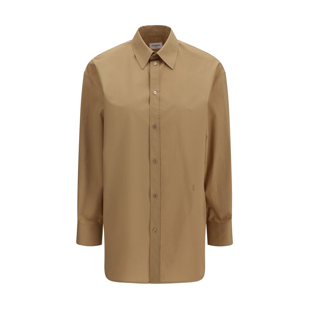 Beige Cotton Dress Shirt - ventzia