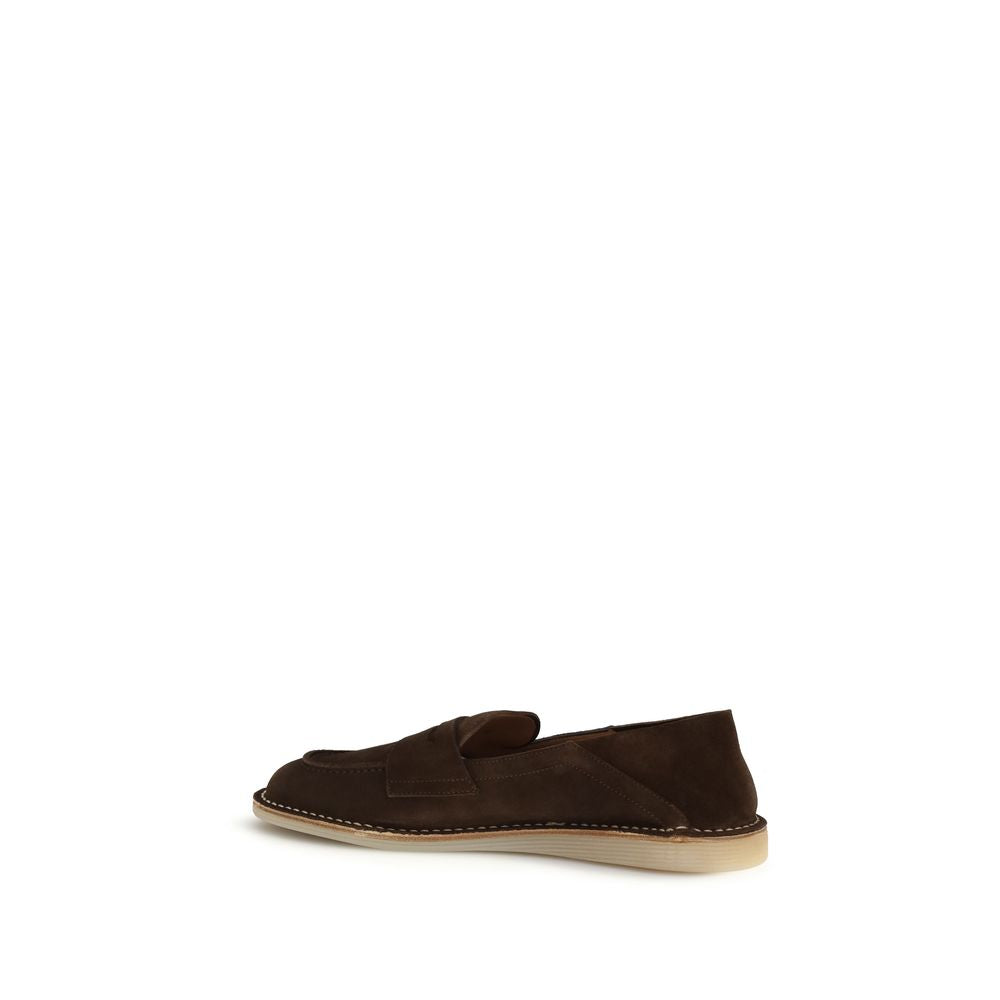 Brown Calf Leather Bos Taurus Slip-On Loafers - ventzia