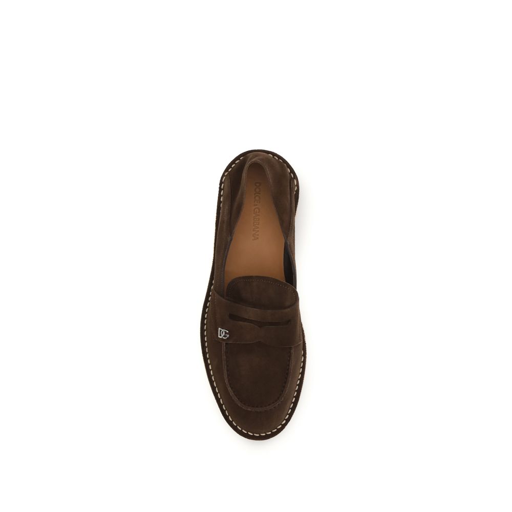 Brown Calf Leather Bos Taurus Slip-On Loafers - ventzia