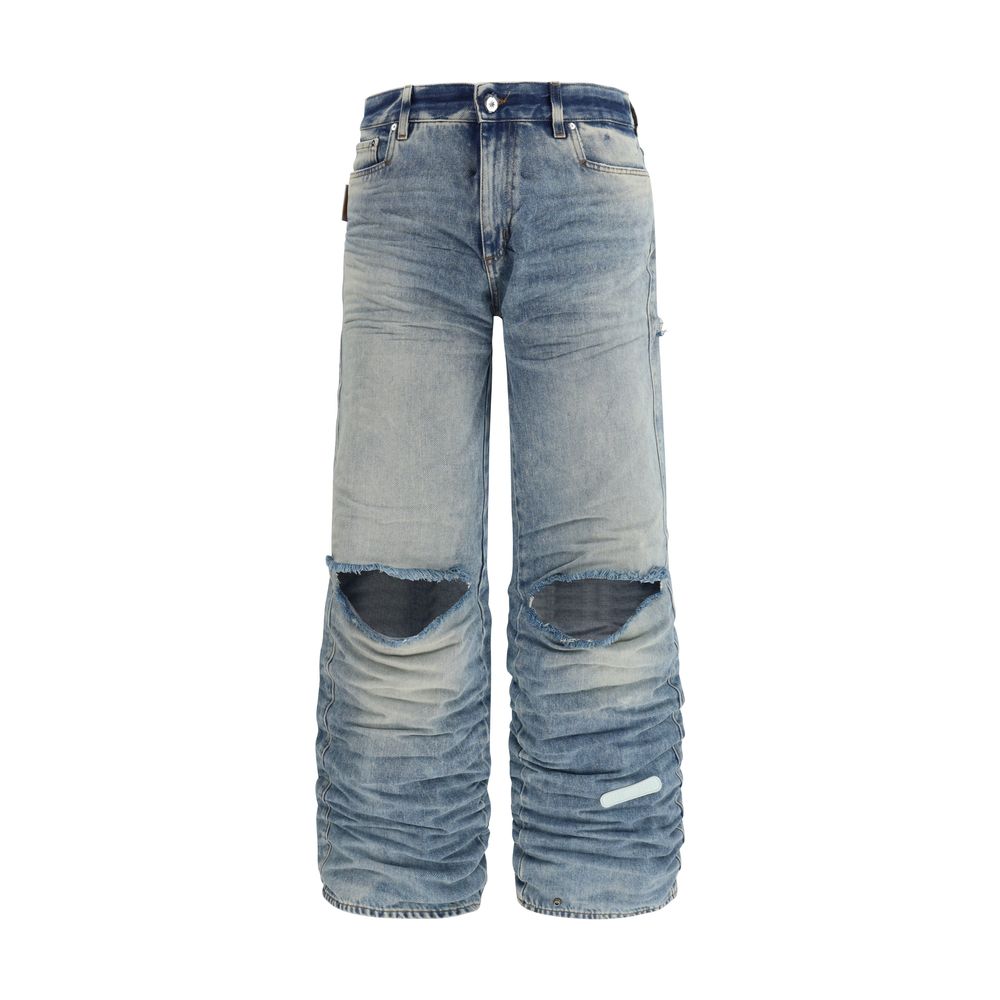 Blue Viscose Relaxed Fit Jeans - ventzia