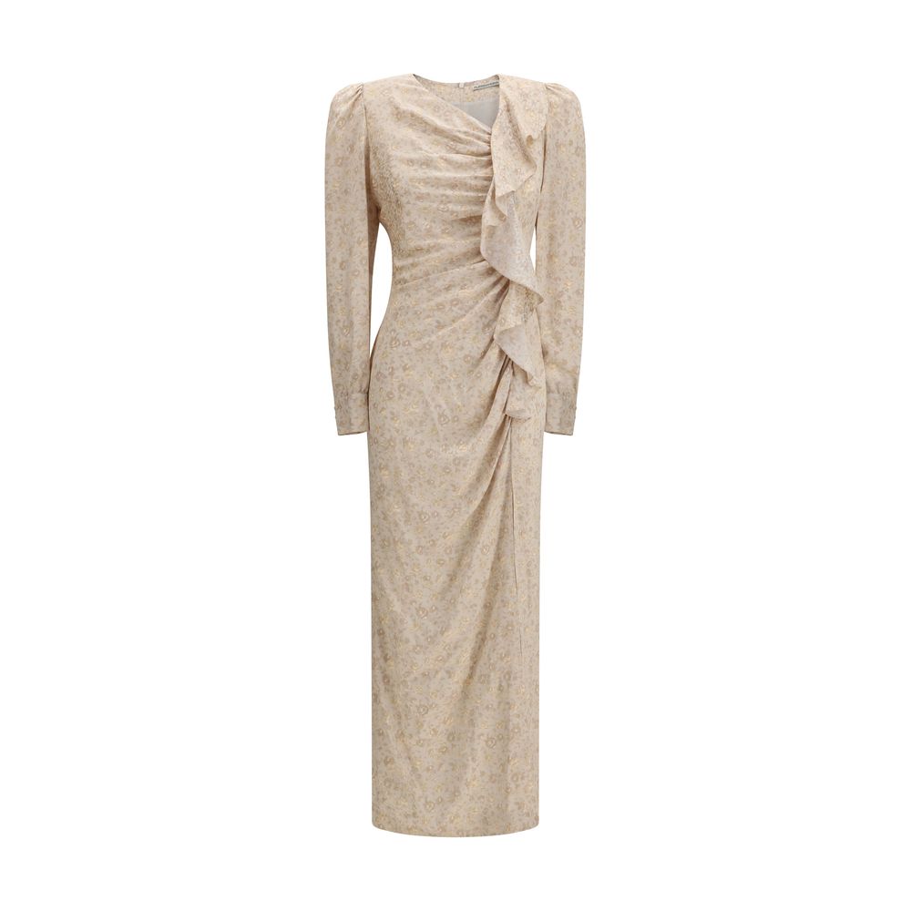 Beige Silk Casual Dress - ventzia