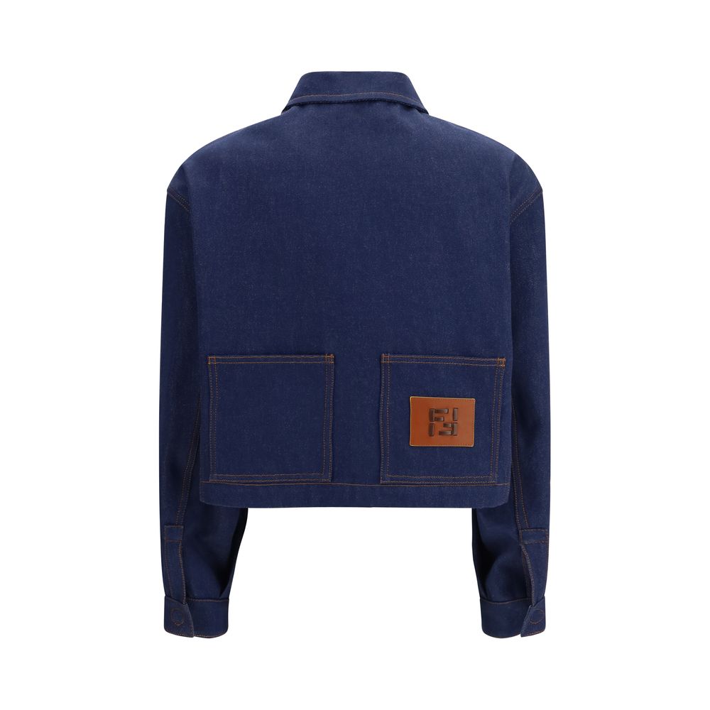 Blue Cotton Denim Jacket - ventzia
