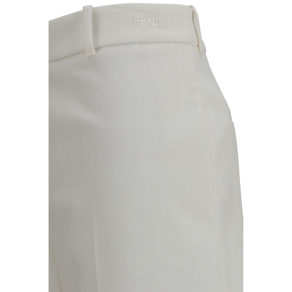 White Cotton Pants - ventzia