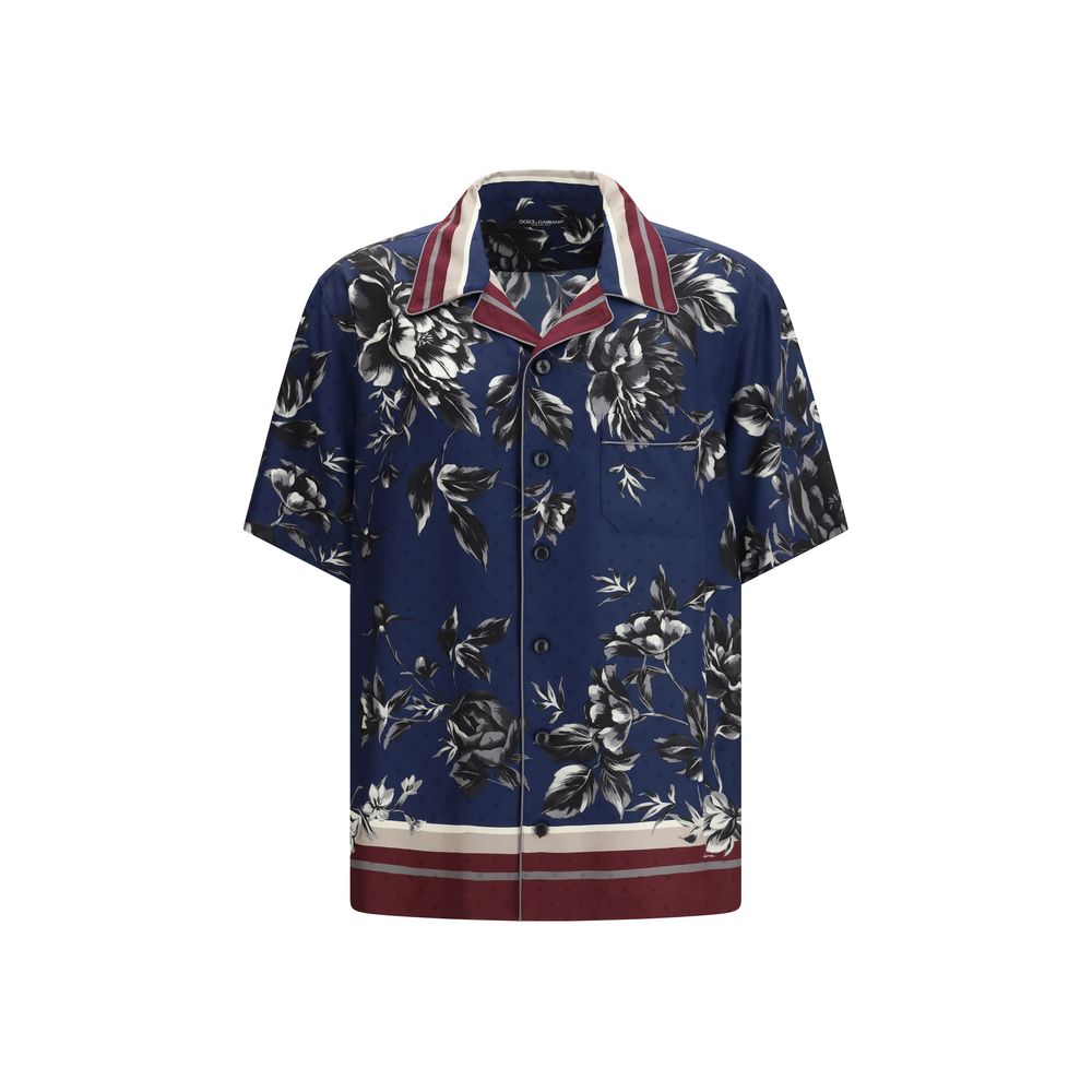 Blue Silk Pattern Shirt - ventzia