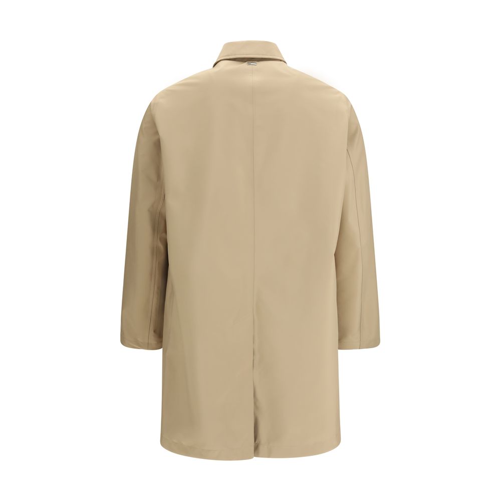 Beige Polyester Trench Coat - ventzia