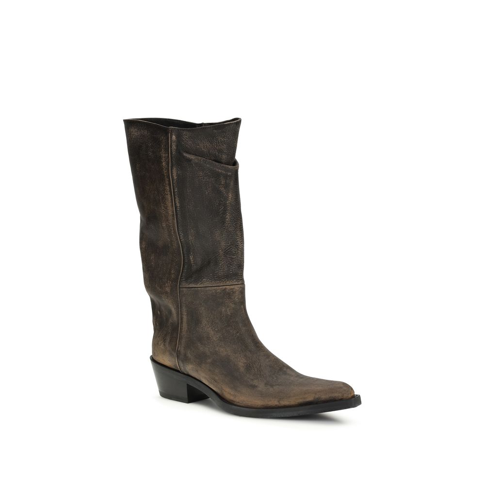 Brown Calf Leather Bos Taurus Boots - ventzia