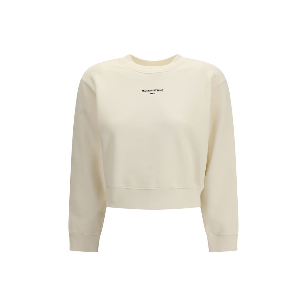 Beige Cotton Sweatshirt - ventzia