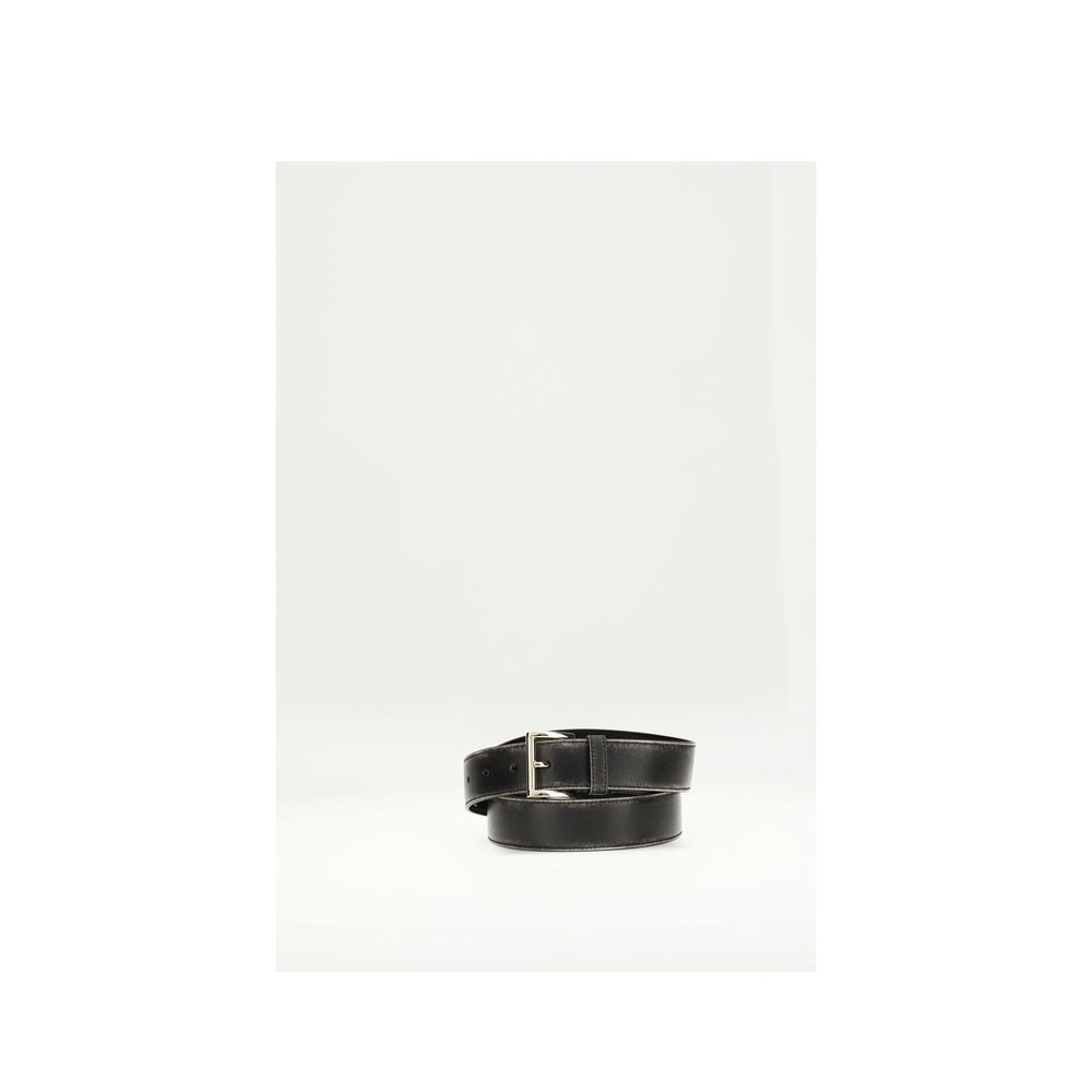 Black Calf Leather Bos Taurus Regular Belt - ventzia