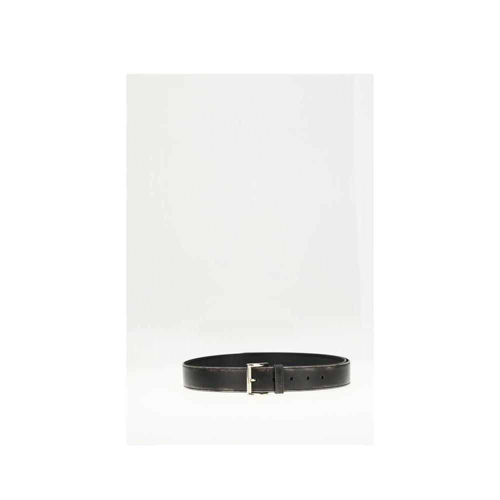 Black Calf Leather Bos Taurus Regular Belt - ventzia