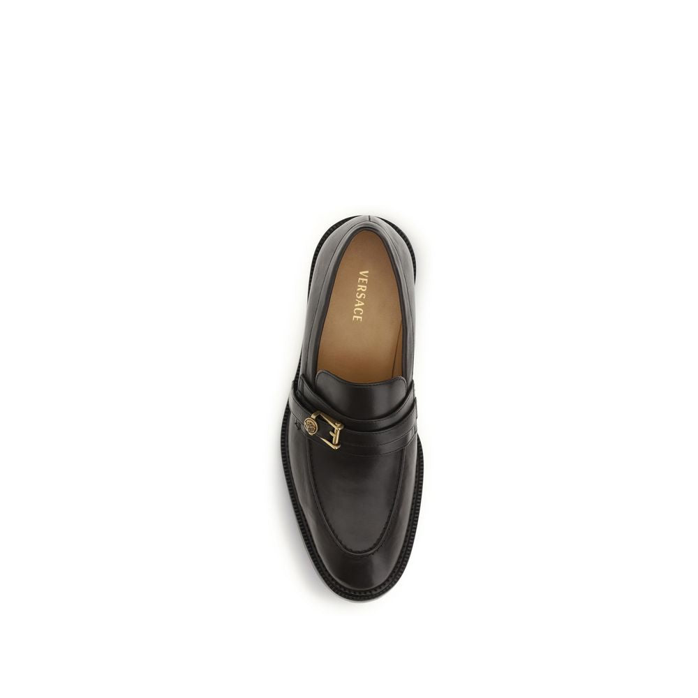 Black Calf Leather Bos Taurus Slip-On Loafers - ventzia
