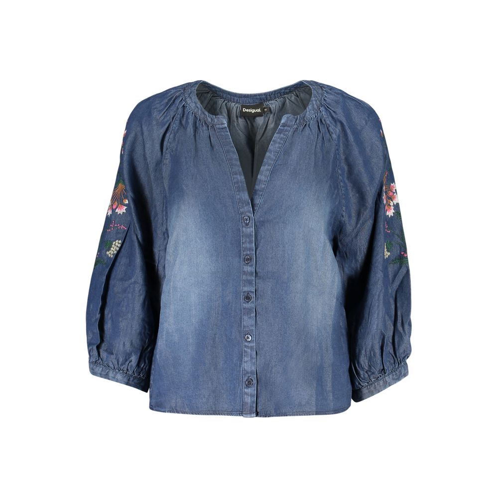 Blue Lyocell Women's Shirt - ventzia