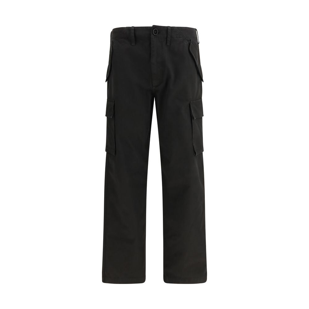 Black Cotton Cargo Pants - ventzia