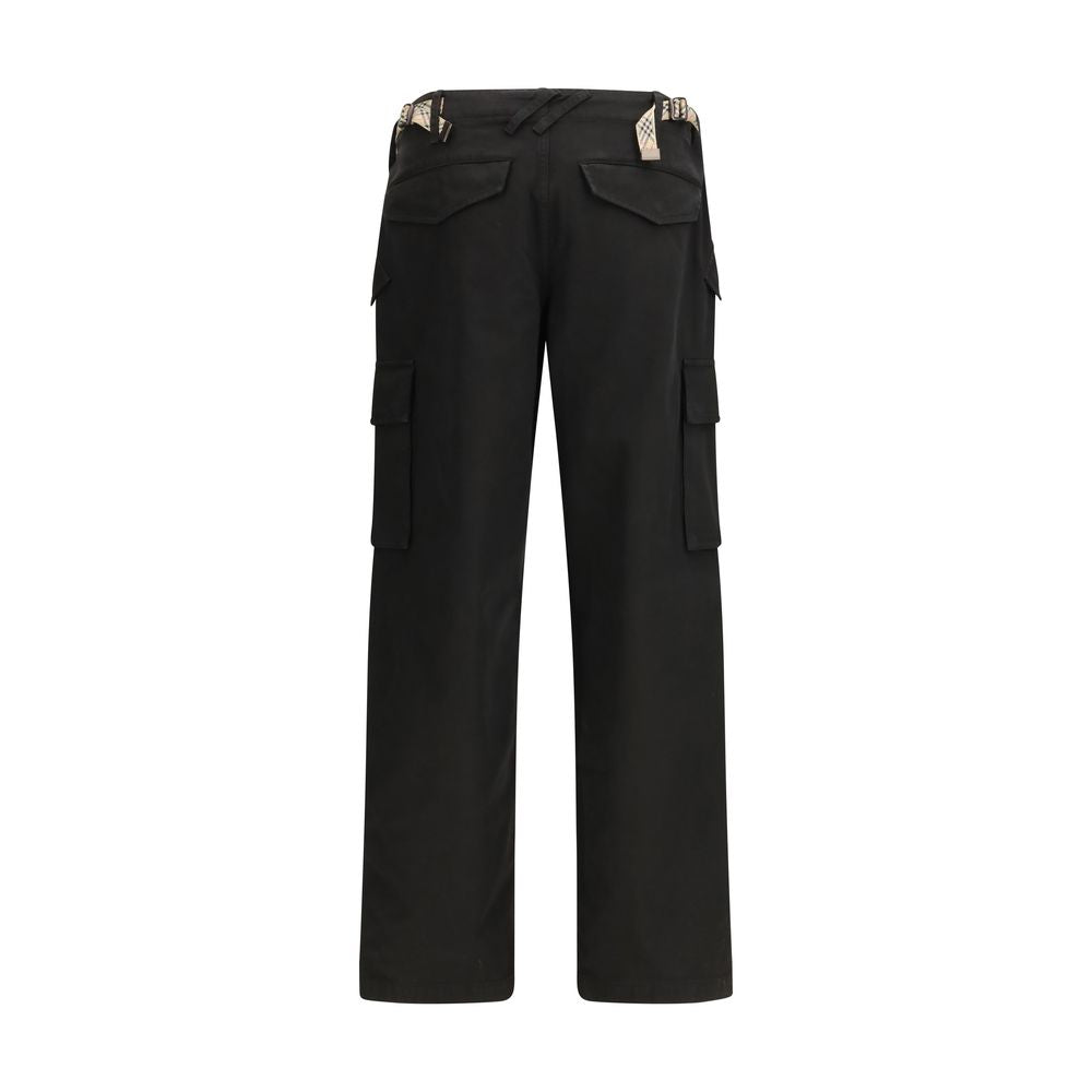 Black Cotton Cargo Pants - ventzia