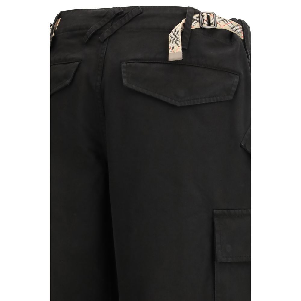 Black Cotton Cargo Pants - ventzia