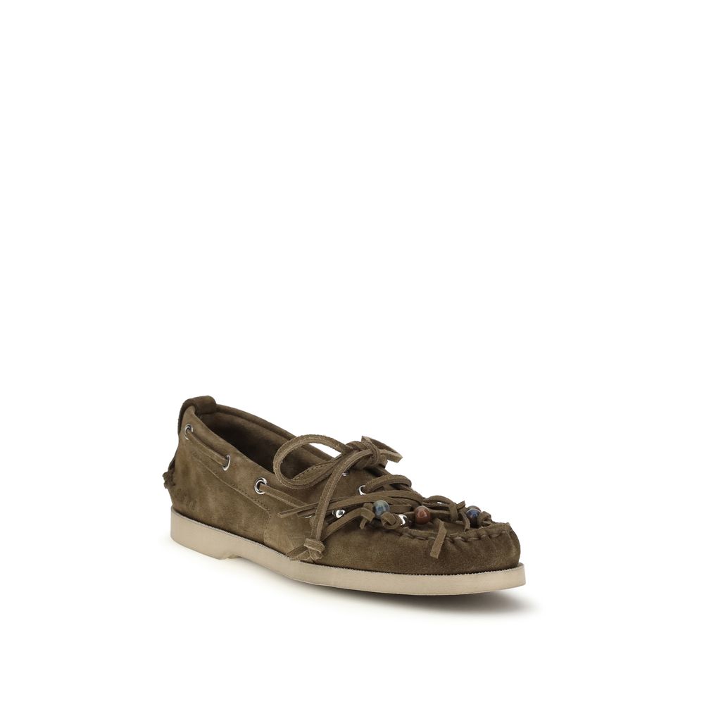 Bicolor Calf Leather Bos Taurus Slip-On Loafers