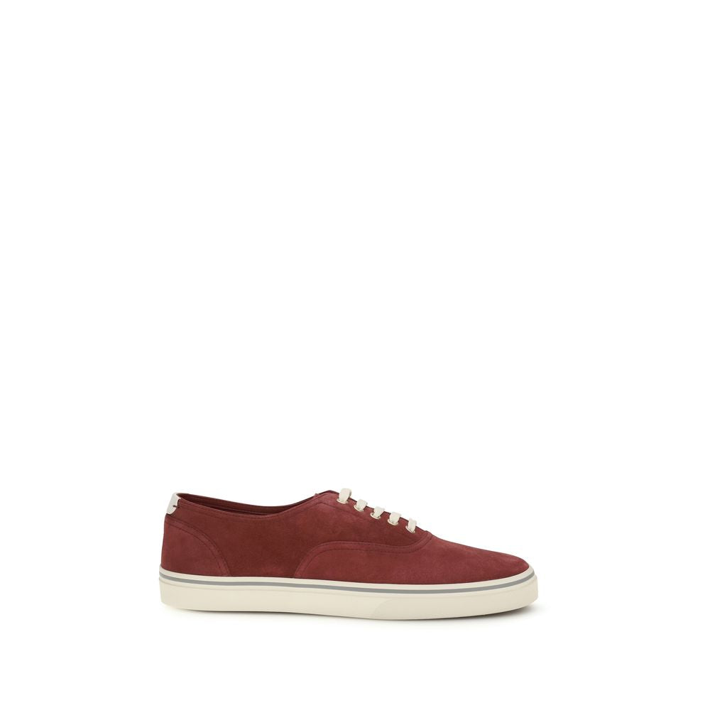 Bordeaux Calf Leather Bos Taurus Low Top Sneakers - ventzia