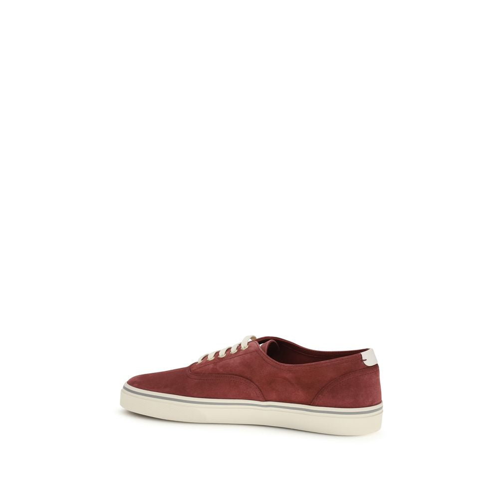 Bordeaux Calf Leather Bos Taurus Low Top Sneakers - ventzia