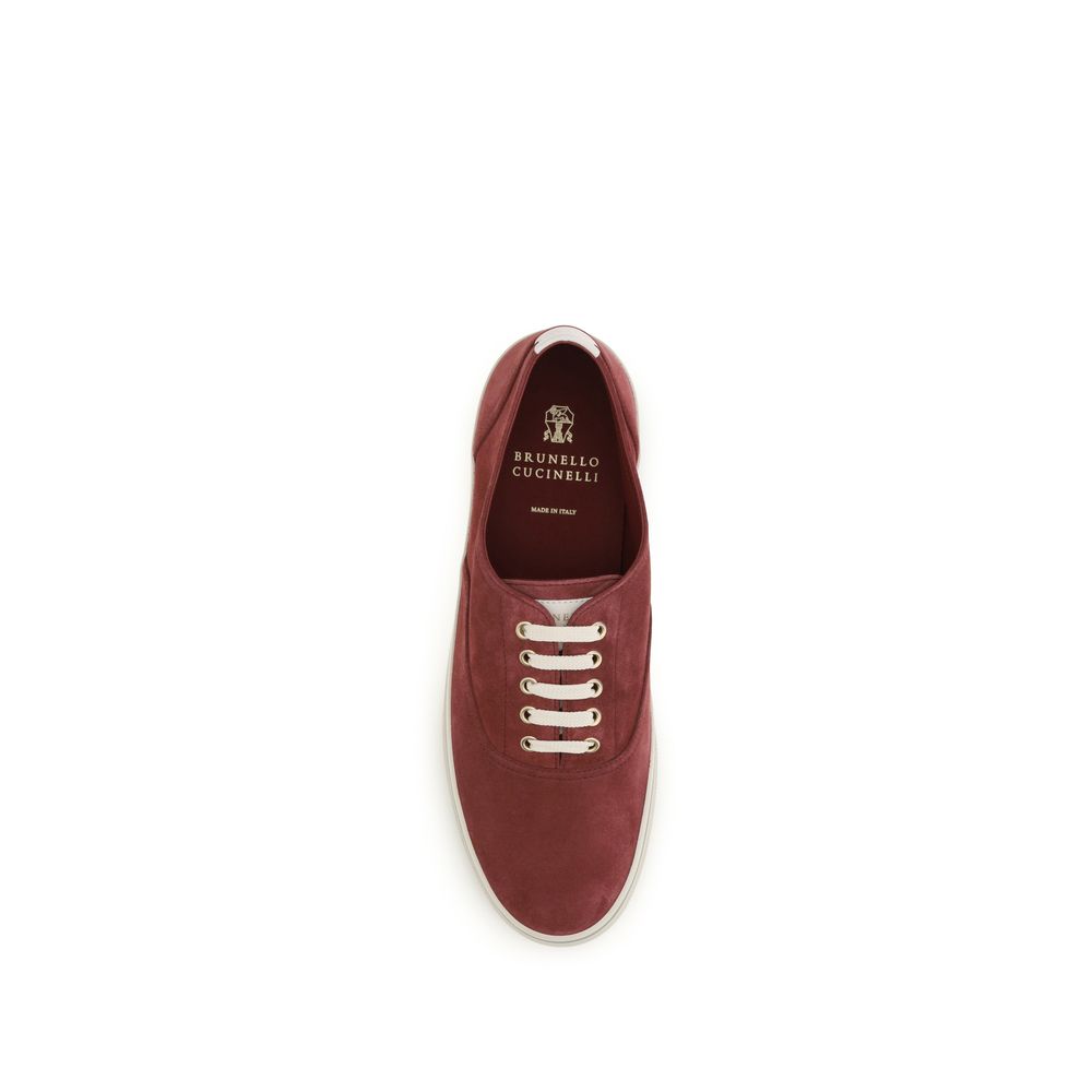 Bordeaux Calf Leather Bos Taurus Low Top Sneakers - ventzia