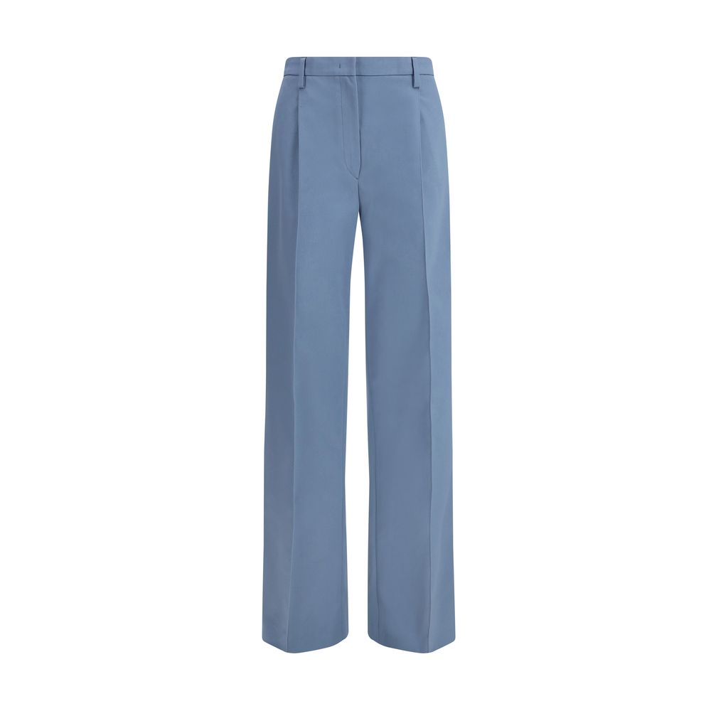 Blue Cotton Chino Pants - ventzia
