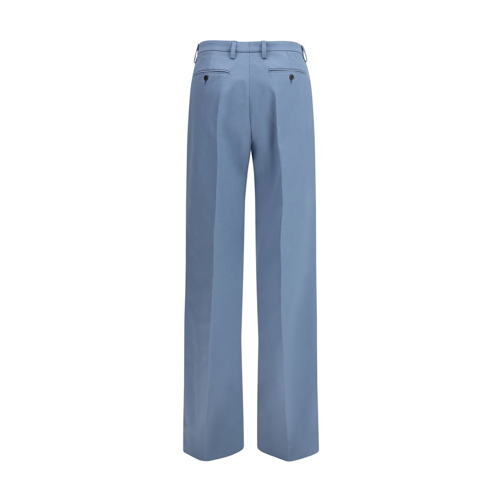 Blue Cotton Chino Pants - ventzia