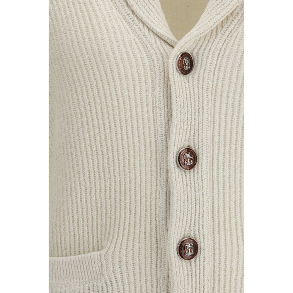Beige Cotton Cardigan - ventzia