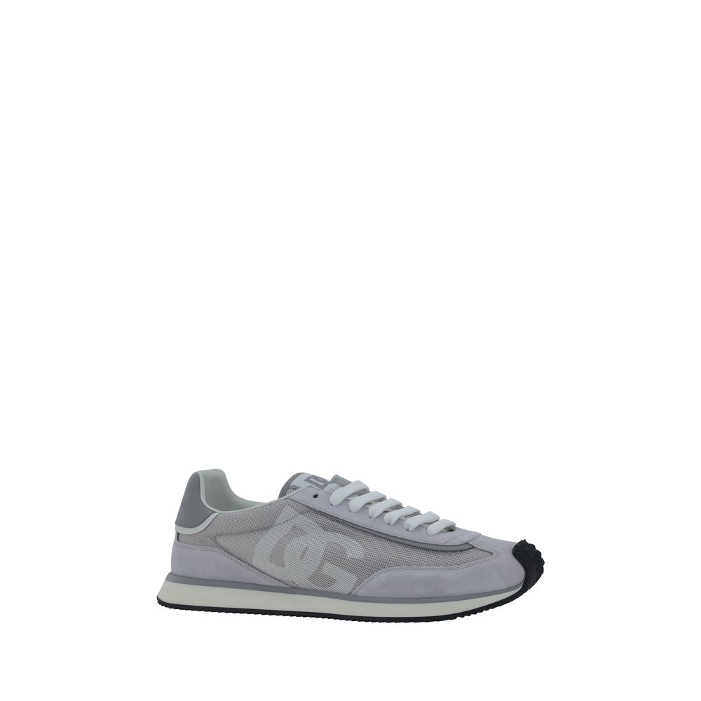 Gray Fabric Low Top Sneakers - ventzia