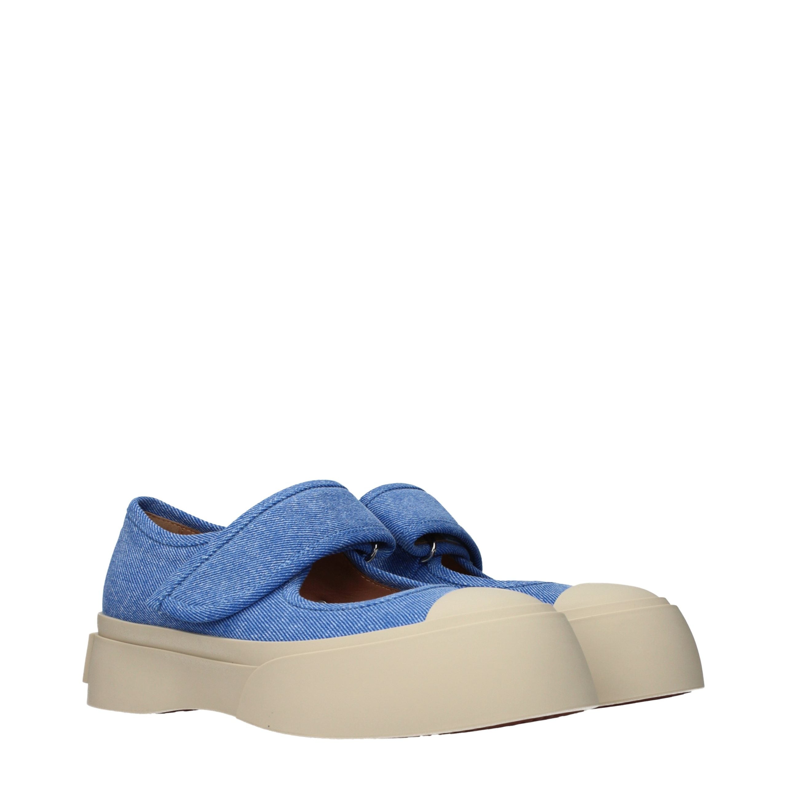 Blue Fabric Low Top Sneakers - ventzia