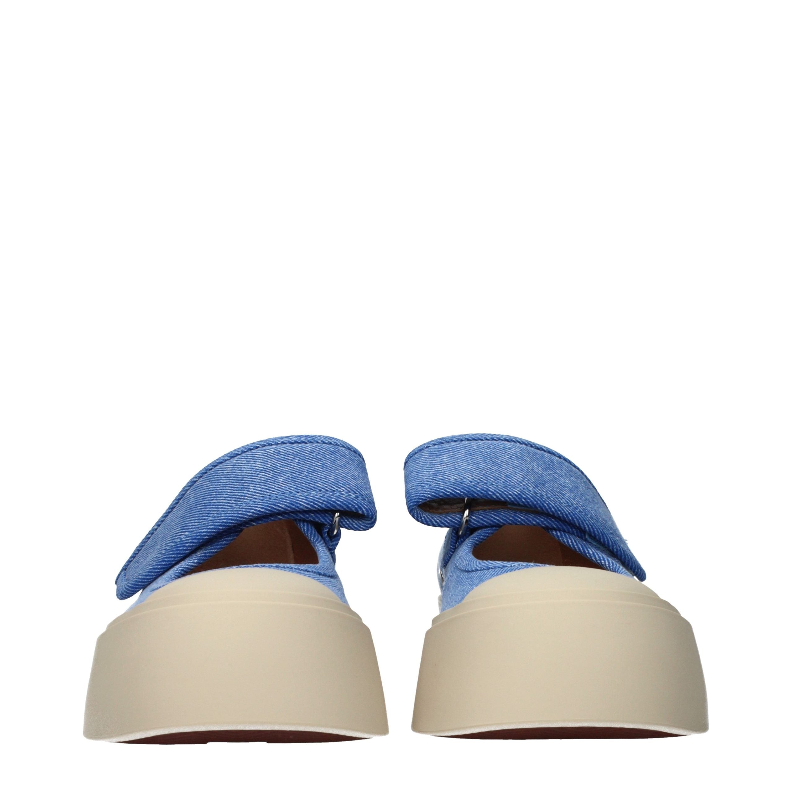 Blue Fabric Low Top Sneakers - ventzia