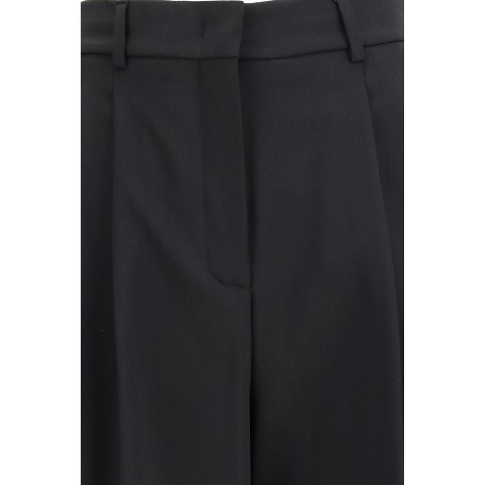 Black Polyester Casual Pants - ventzia