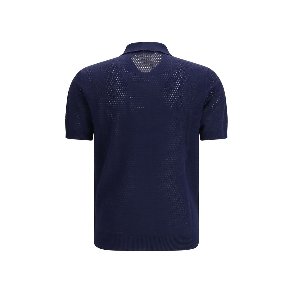 Blue Cotton Polo Shirt - ventzia