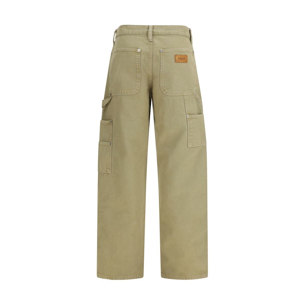 Bicolor Cotton Cargo Pants - ventzia