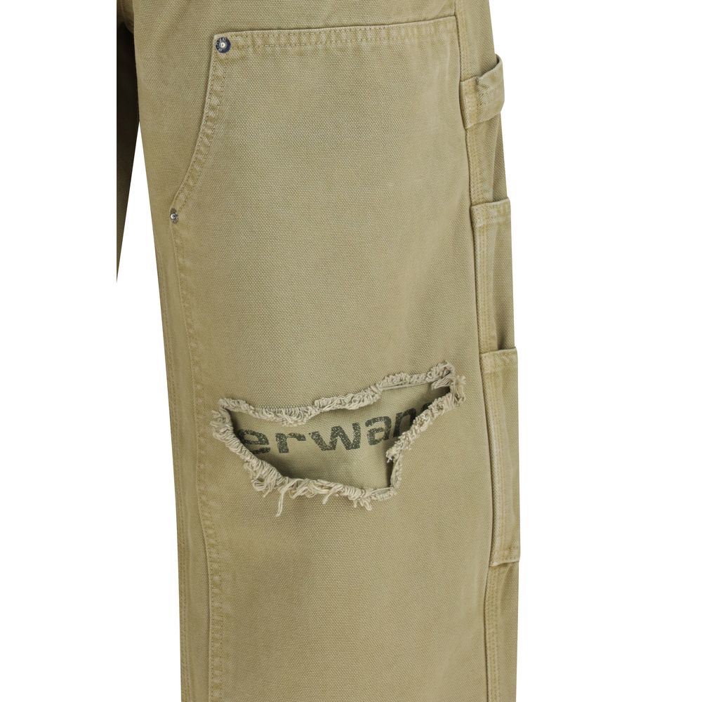 Bicolor Cotton Cargo Pants - ventzia