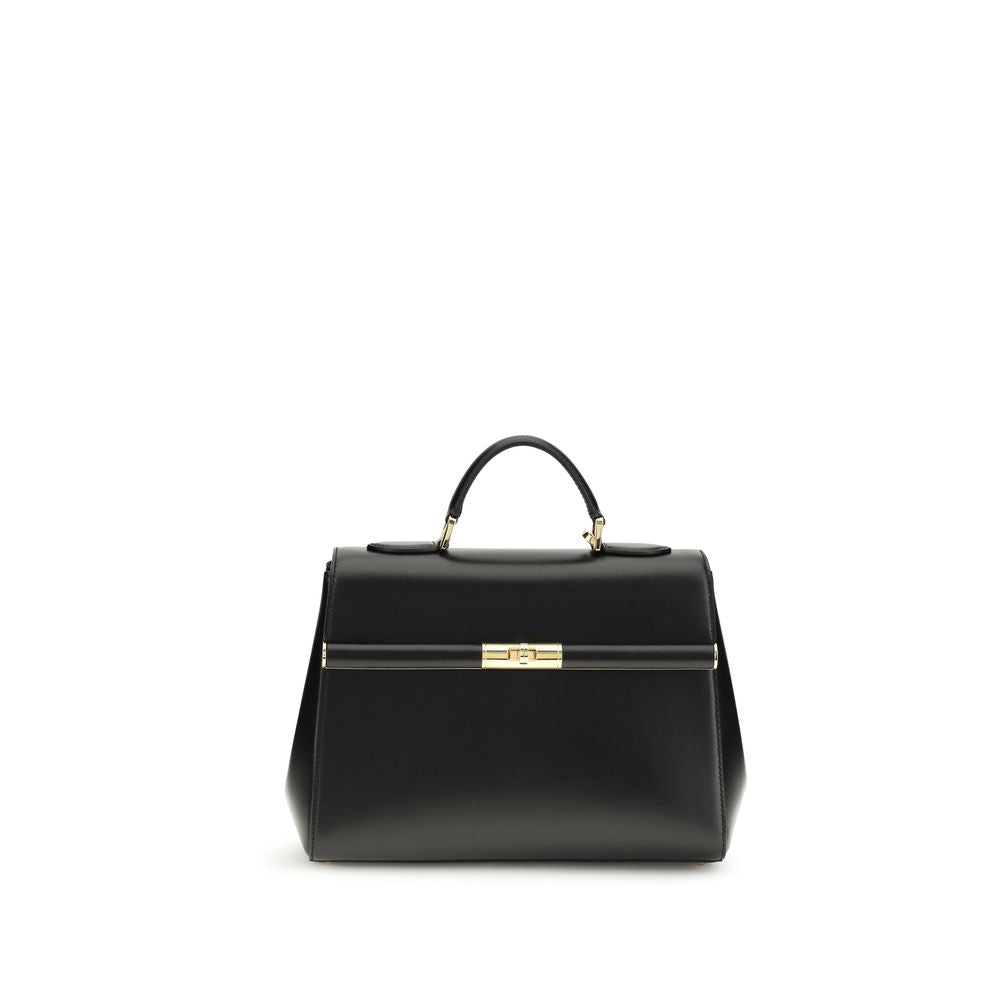 Black Calf Leather Bos Taurus Shoulder Bag - ventzia