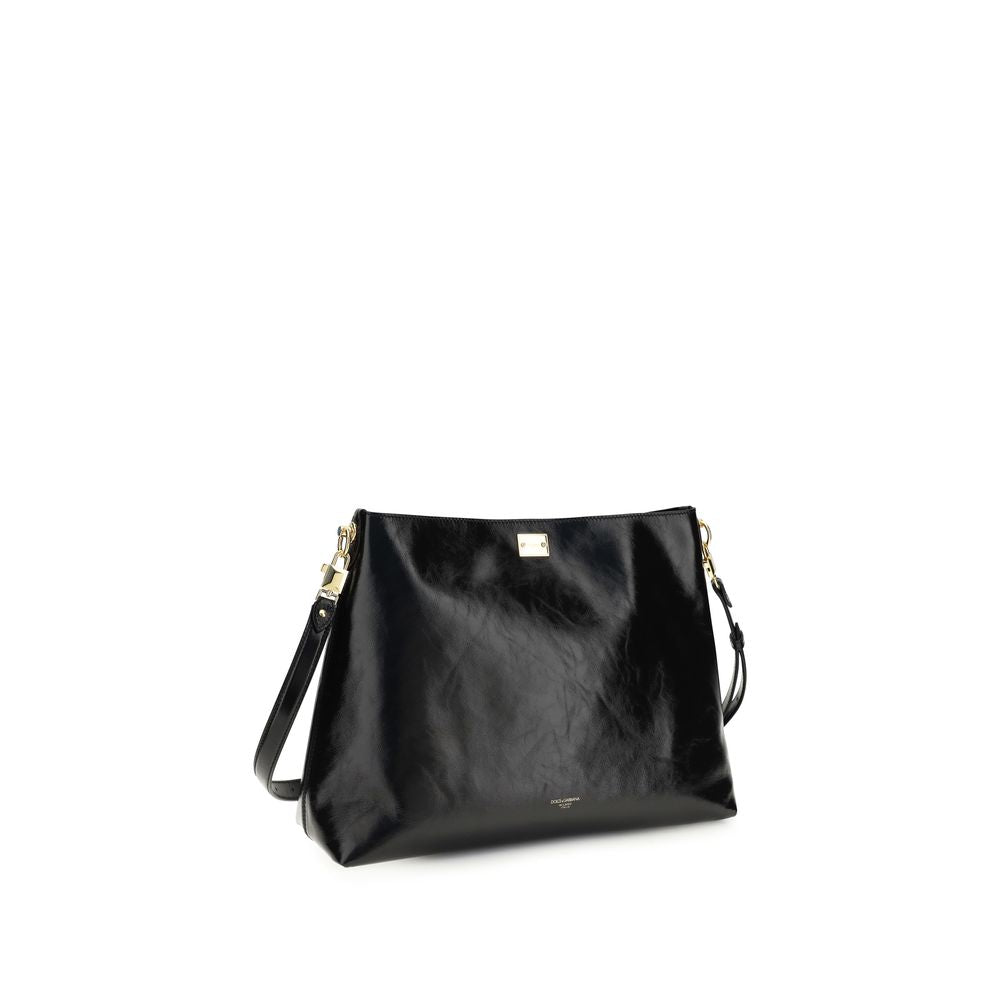 Black Calf Leather Bos Taurus Shoulder Bag - ventzia