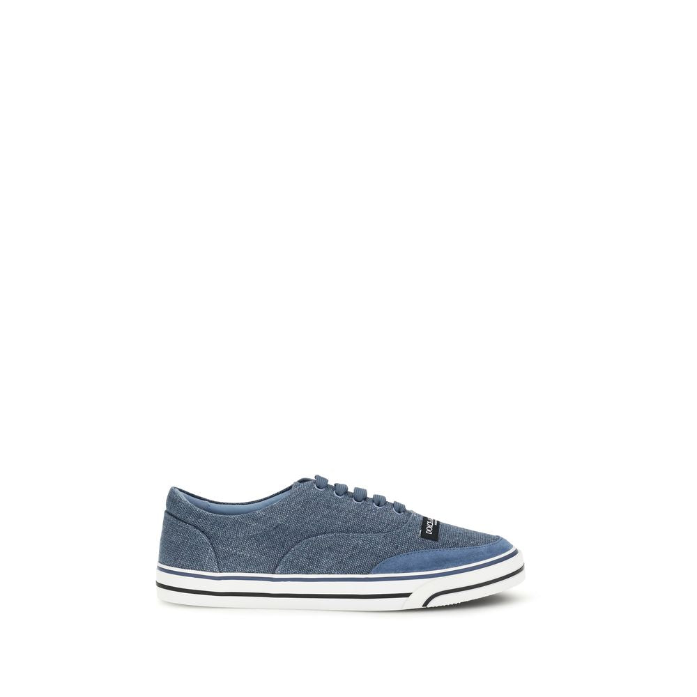 Blue Linen Low Top Sneakers - ventzia