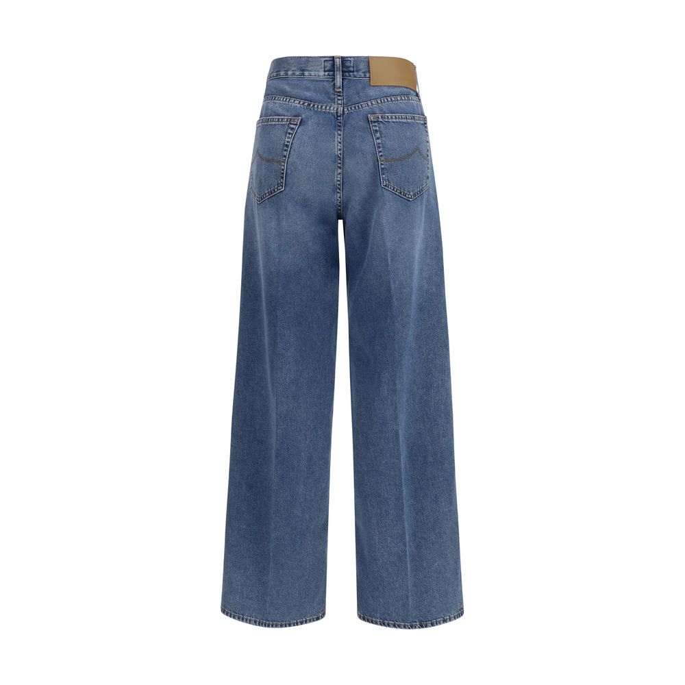 Blue Cotton Relaxed Fit Jeans - ventzia