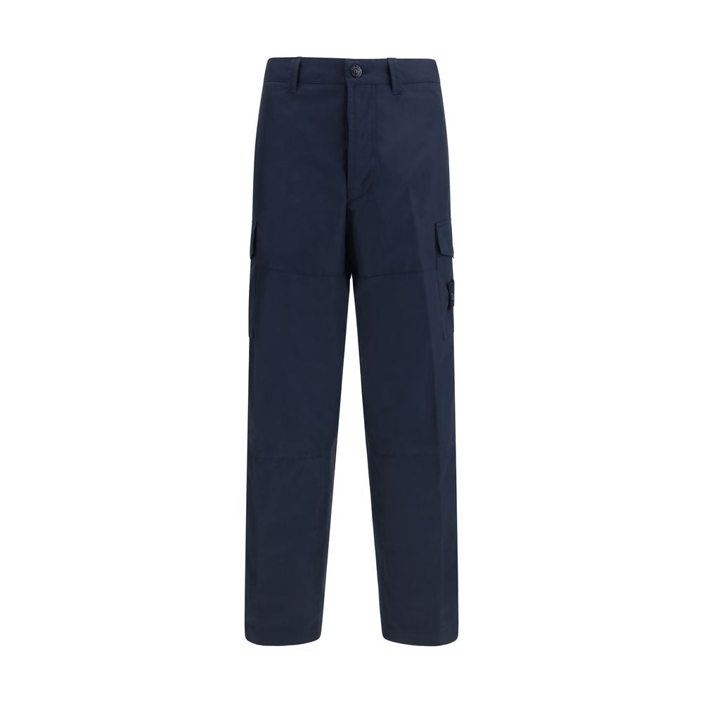 Blue Cotton Cargo Pants - ventzia