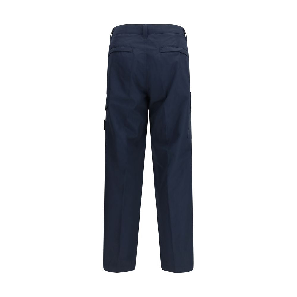 Blue Cotton Cargo Pants - ventzia