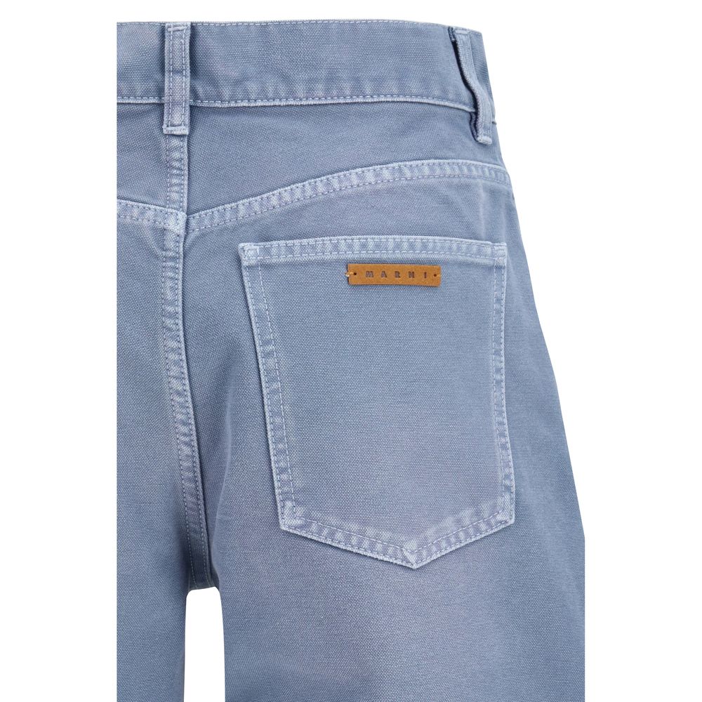 Blue Cotton Relaxed Fit Jeans - ventzia