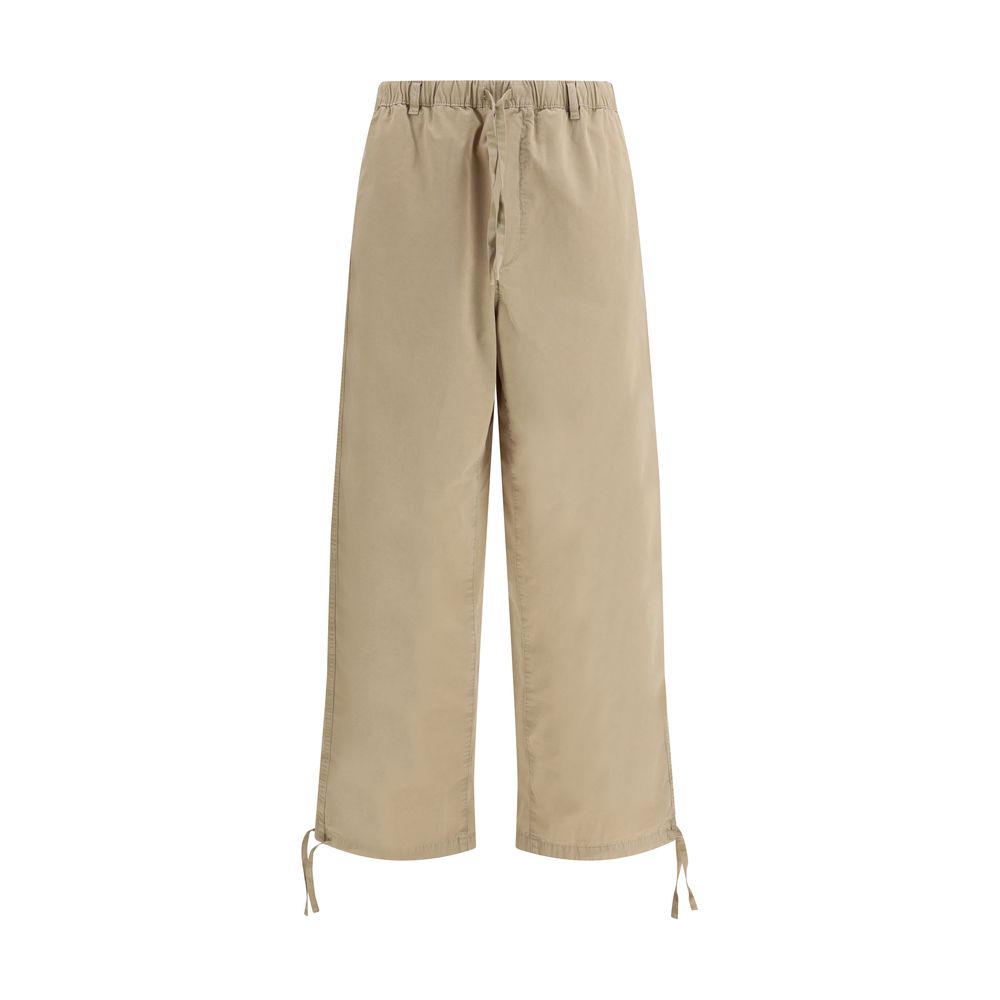 Beige Cotton Casual Pants - ventzia