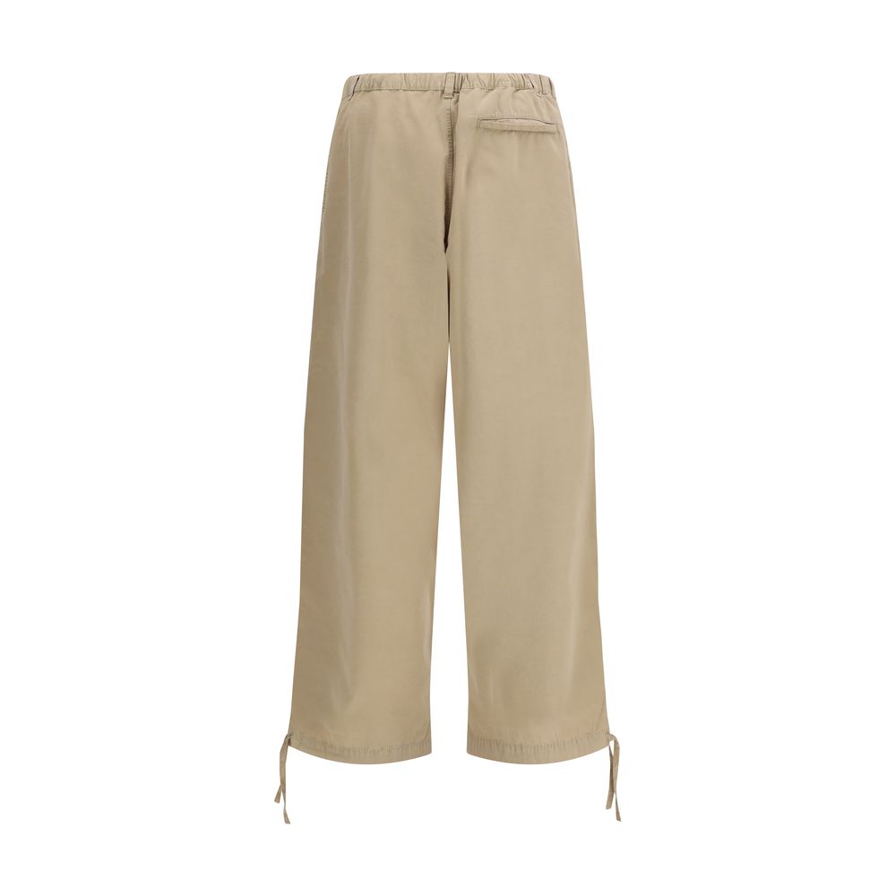 Beige Cotton Casual Pants - ventzia