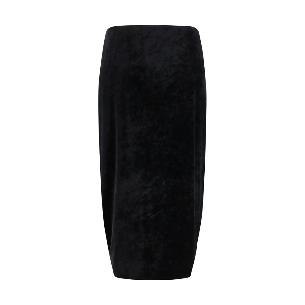 Black Viscose Long Skirt - ventzia