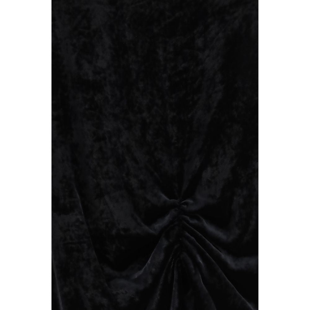Black Viscose Long Skirt - ventzia