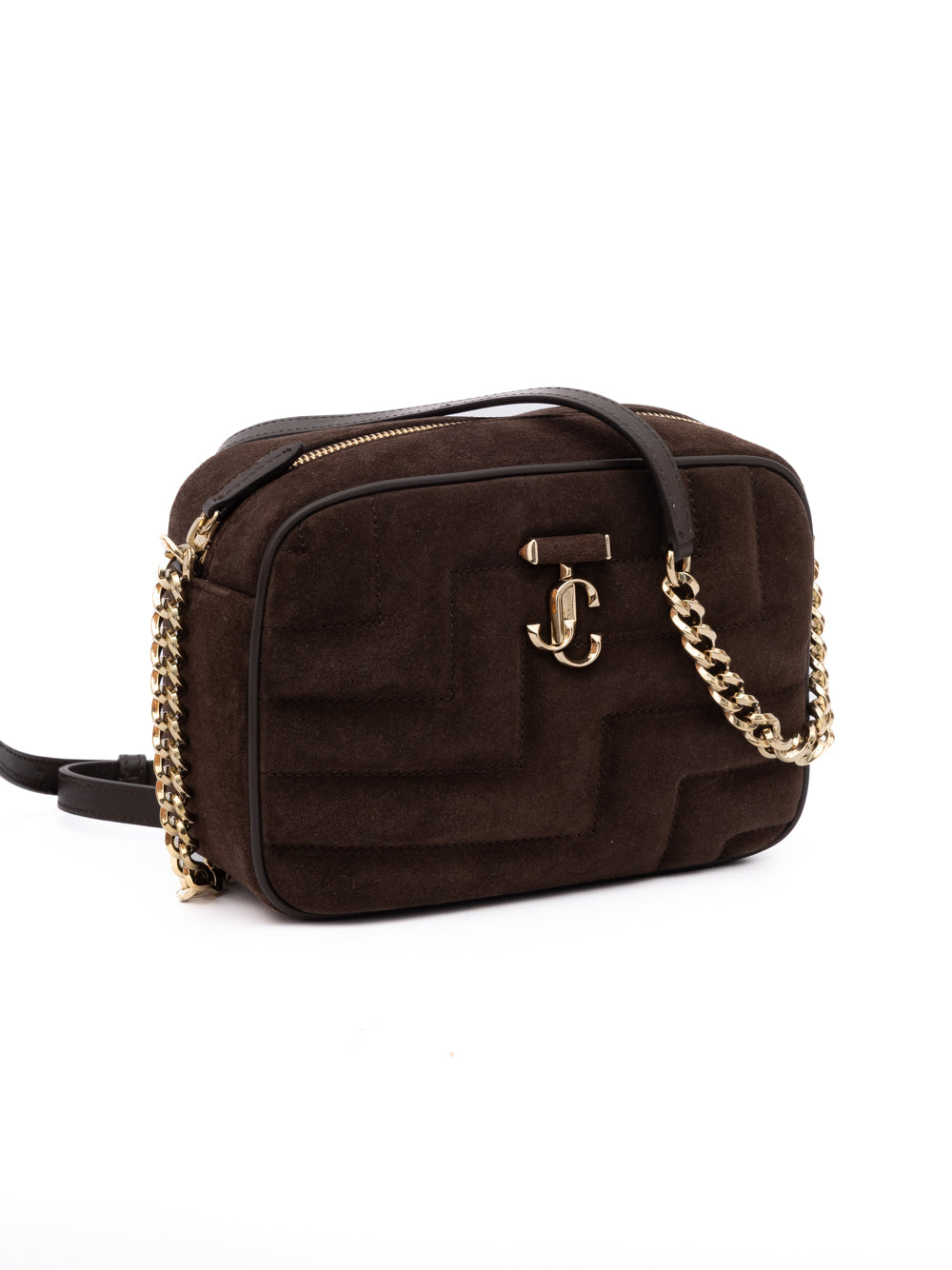 Brown Suede Avenue Camera Crossbody Bag - ventzia