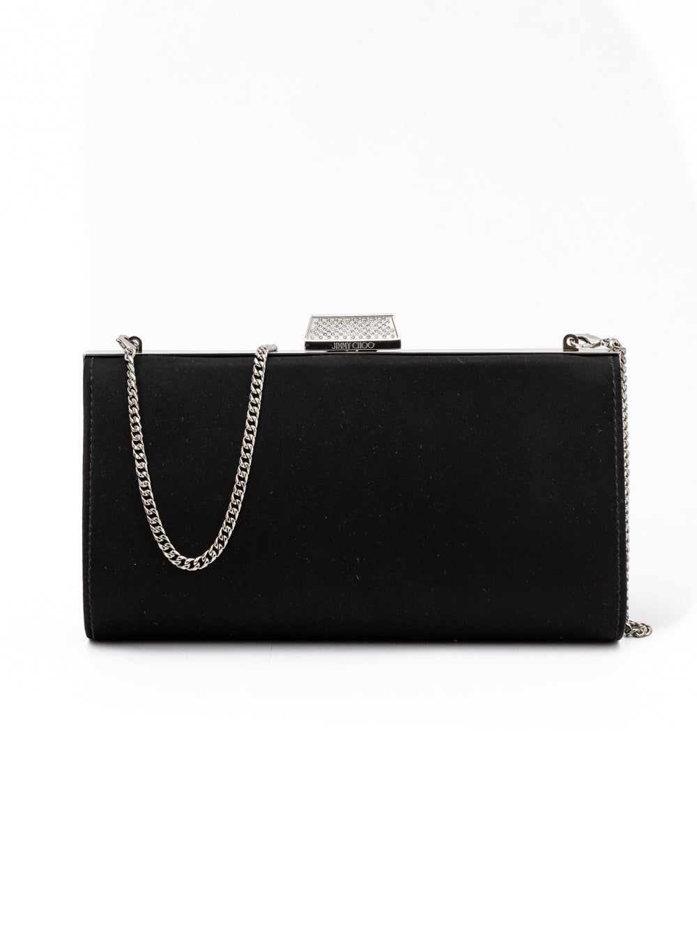 Black Satin Crossbody Bag - ventzia