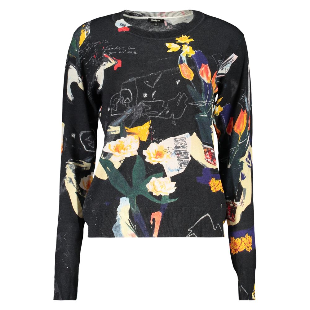 Black Viscose Women's Sweater - ventzia