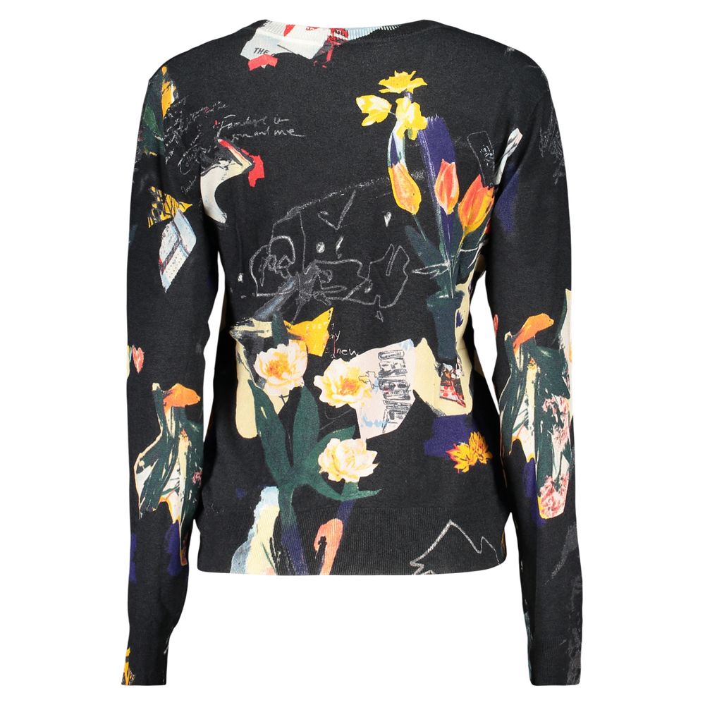 Black Viscose Women's Sweater - ventzia