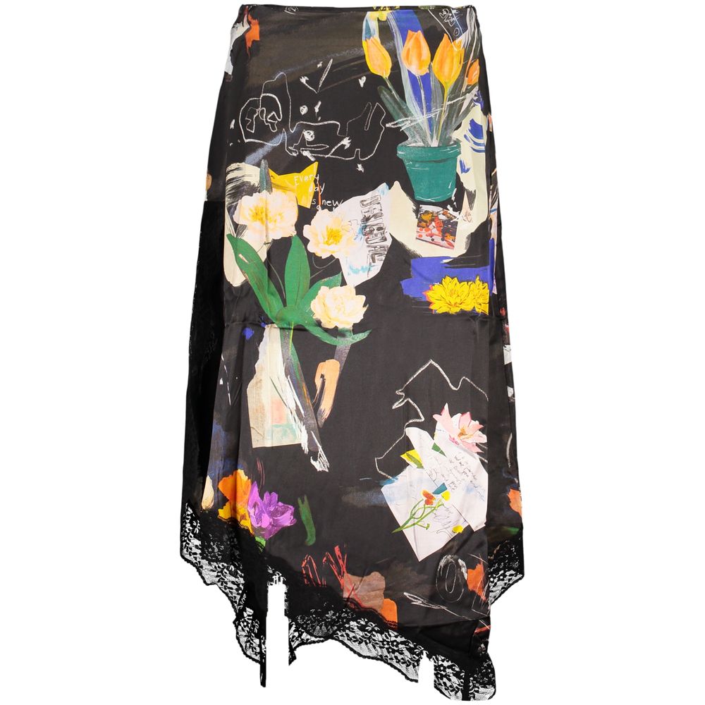 Black Polyamide Long Skirt - ventzia